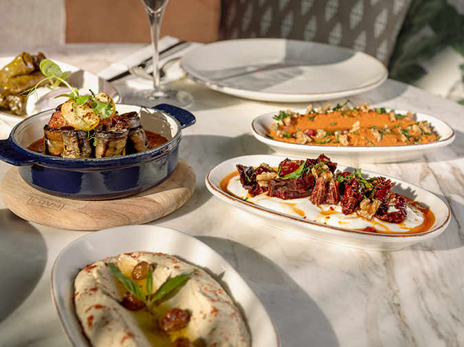 A spread of some of the delicious signature dishes available from D Maris Kitchen, which serves Turkish and international cuising to guests of D Maris Bay resort.